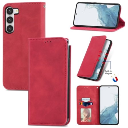 Samsung Galaxy S23 5G Skal i Retro Skinnkänsla med Magnet