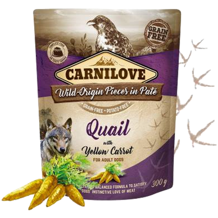 Carnilove - Hundepose med paté av vaktel og gulrot 300 g - Hund - Hundefôr & hundemat - Våtfôr & våtmat - ZOO.no