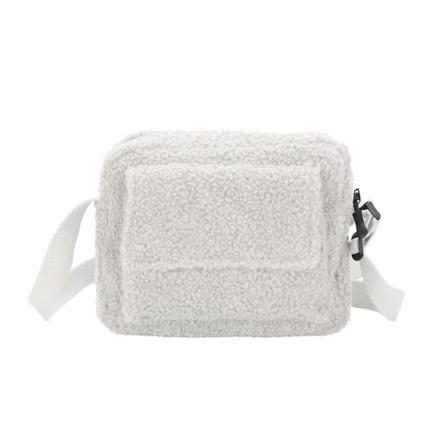 Dame Plys Skuldertaske Lammeuld Underarm Taske All-matchende Crossbody Tasker Hvid