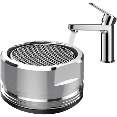 Sett med 3 krombelagte blandebatteriluftblandere i rustfritt stål med pakninger, vannbesparende, kjøkken, bad