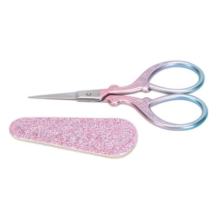 Broderisaks i rustfrit stål, lille håndlavet sy-saks til papirklip, kunst og håndværksprojekter (Pink)