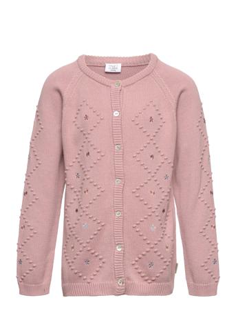 Carola - Cardigan Strikket Trøje Cardigan Lyserød Hust & Claire