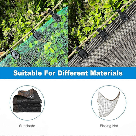 50 Stycken Skuggväv Plastklämmor Ellips Plast Svarta Klämmor för, Trädgårdsnät, Anti-fågelnät