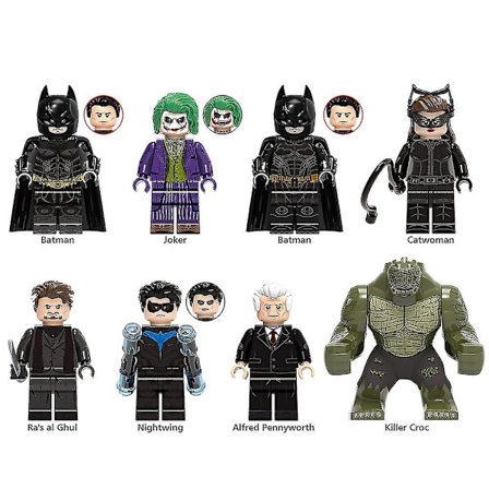 8 st Super Hero Series Minifigurer Byggklossar Kit, Batman Joker Monterade Mini Actionfigurer Leksaker Set Barnpresenter [DB]