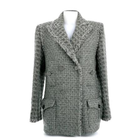 Chanel Vintage Pre-owned Silke overtj Grå, Dame Vintage Jakker