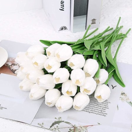10 stk Kunstige Tulipaner Lilla Real Touch Tulipaner Blomster Tulipaner Kunstige Blomster Faux Blomster Bulk Kunstige Utendørs Blomster
