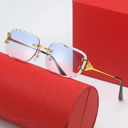 Engros Cartiering Luksus Fashion Designer Solbriller Kvinder Bogstaver Mærker Rimless Solbriller Mænd