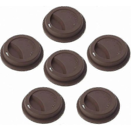 6-pak Genanvendelige Silikonelåg til Kopper til Drikkevarer, Kaffe og Mere (d-b2)