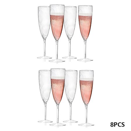 1/8 STK Plast Champagne Glas Flutes Engangs bryllupsfest