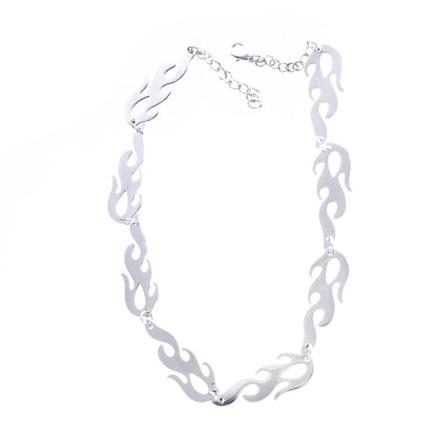Unikt Halsband Shoker Med Eldlågor Rostfritt Stål Silver Silver One Size