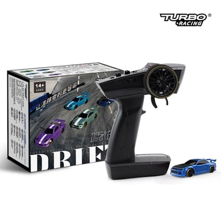 Turbo racing 1:76 c61 c62 c63 c64 c74 c72 full scale mini fjärrstyrd bil rc hög simulering skrivbords rtr kit barn vuxen