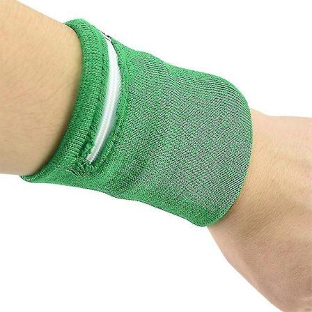 Sports Armbånd, Lynlås Trænings Tegnebog Gym Armbånd Åndbar Lomme Svedbånd Armbånd Tegnebog Til Løb Cykling Sport Mønter Nøgler Opbevaring (2stk-grøn