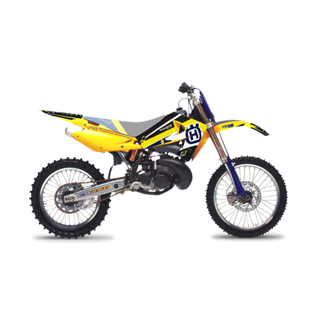 Kit Adesivi Blackbird Dream 4 Bianco-Giallo-Blu - KTM 400 EXC 2000-2006