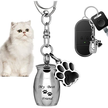 Nøglering til kæledyrsaske - Mindesmærke i rustfrit stål til kæledyr | Potevedhæng Lille opbevaringsboks til kæledyrsaske