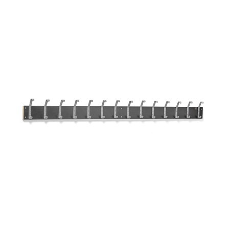Garderobenleiste HÄNGA, 2000 mm, 14 Doppelhaken, schwarz