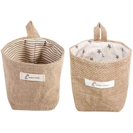 2 st förvaringskorgar i bomull och linne, hopfällbar förvaringskorg, förvaringskorg i bomull och linne