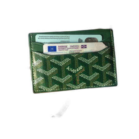 Grön goyaard plånbok med mönster