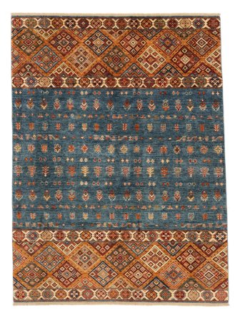 Shabargan Vloerkleed Handgeknoopt 180X243 Zwart/Bruin Afghanistan