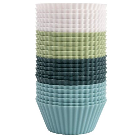 24 stk. Muffinforme, Genanvendelige, Premium Silikone, Miljøvenlige, BPA-fri, til Cupcakes, Muffins