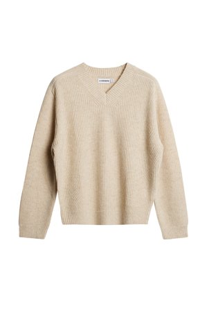 J.Lindeberg - Vitor V-neck Heavy Knit - Beige - Homme - L