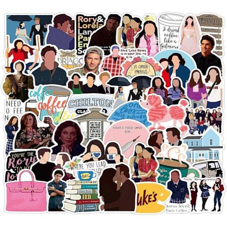 50 st Gilmore Girls-klistermärken Estetiska Amerikanska TV-serier Cartoon-klistermärken för tonåringar Vattenflaska, Vattentäta Vinylklistermärken 