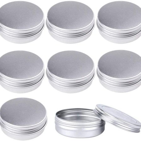 14 st 60 ml aluminium burkar, runda aluminium burkar, kosmetika