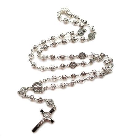 Rosenkrans katolsk halskjede Lady Girl Silver Rose Metal Prayer Rosenkrans kjede CMK