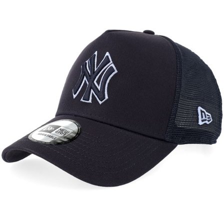 New Era - MLB Blå trucker Keps - New York Yankees Outline Navy A-Frame Trucker @ Hatstore