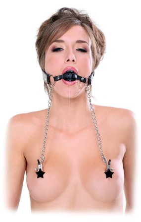 Fetish Fantasy Extreme: Deluxe Ball Gag and Nipple Clamps - Sexleker Vuxen: Bondage & Fetish