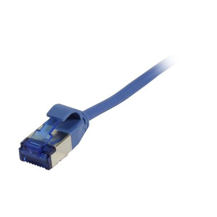 SYNERGY Patchkabel RJ45, CAT6A 500Mhz, 0,25m, blau, U/FTP, slimline rund d=3,8mm, TPE(Superflex), AWG32, Synergy 21
