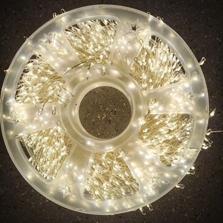 1000 LED 25M Lyslenke Utendørs/Innendørs, Julebelysning Varmhvit Nettstrøm, 8 Lysmoduser Vanntett Juletrebelysning - Sølvlinje