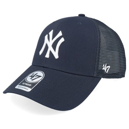 47 Brand - MLB Blauw trucker Cap - New York Yankees Branson Mvp Navy/White Trucker @ Hatstore
