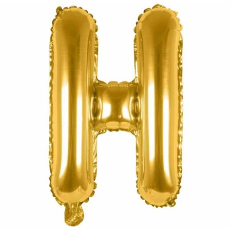 Kirjepallo kulta 80cm iso kirjain: H