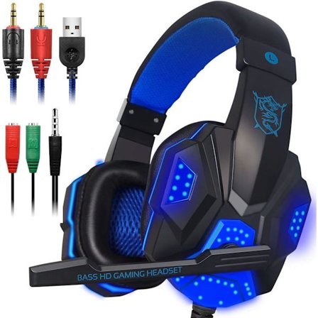 Dland Gaming Headset med mikrofon och LED-ljus
