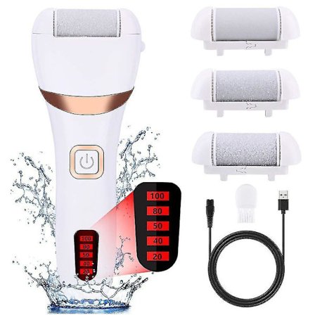 Electric Foot Callus Remover Set, Rechargeable Exfoliator, Portable Waterproof Electric Pedicure With Grinding Head