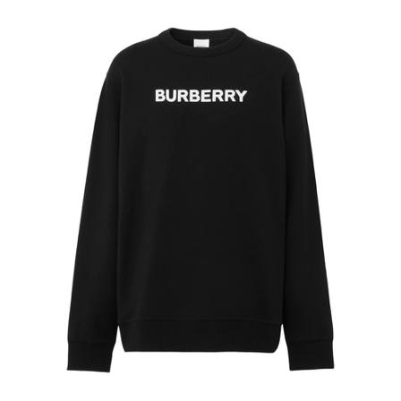 Burberry Long sleeve sweatshirt with logo print , Zwart , Heren , Maat: M