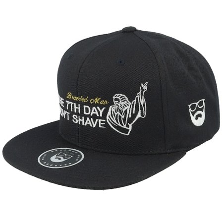 Bearded Man - Musta snapback Lippis - 7th Day Black Snapback @ Hatstore