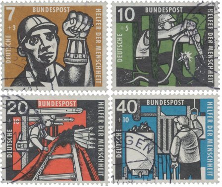 Tyskland 1957 - MICHEL 270-273 - Stemplet