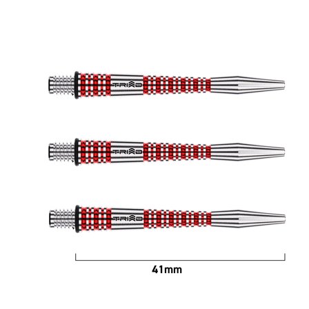 Winmau Triad RX Aluminium Shafts 41mm - Red/Black/Blue - Short/Intermediate/Medium Length Aerodynamic Design for Darts