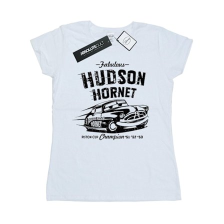 Disney Womens/Ladies Cars Hudson Hornet Bomull T-shirt XXL Vit