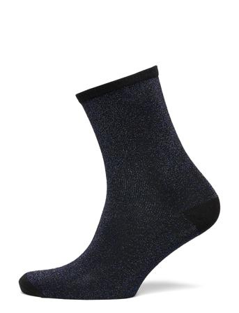 Dina Solid Lingerie Socks Regular Socks Blå Becksöndergaard