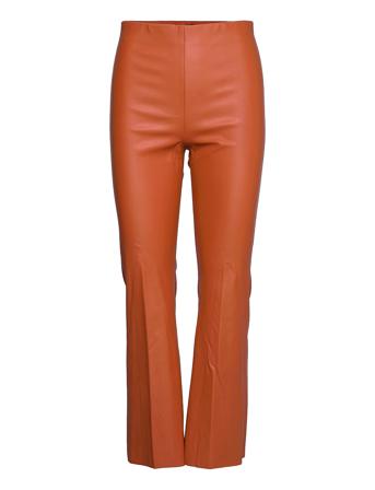 Slkaylee Pu Kickflare Pants Trousers Leather Leggings/Bukser Brun Soaked In Luxury