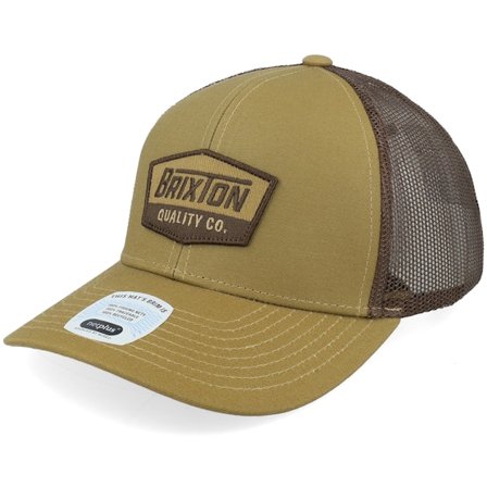 Brixton - Beige trucker Keps - "Regal Netplus Hat Dark Khaki/Coffee Trucker " @ Hatstore