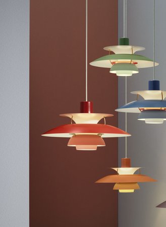 PH 5 taklampe Ø50 - røde nyanser