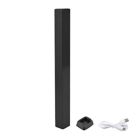 40LED RGB rytmelys Fargerik USB-lading lysstang Stemmestyrt lys med base for KTV Bar-fest Svart skall