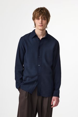 NN07 Colby Shirt male Blue LENZING ECOVERO Viscose