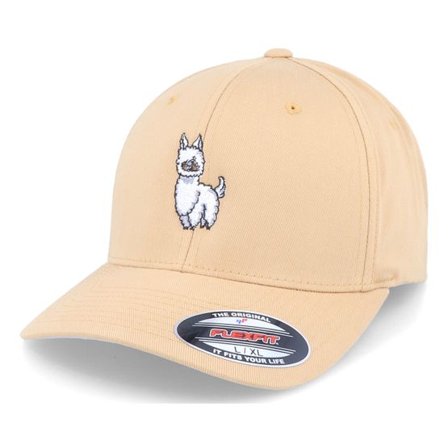 Iconic - Beige flexfit Keps - Cute Llama Curry Flexfit @ Hatstore