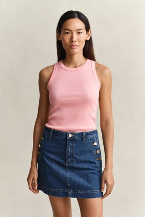 GANT Damen Geripptes Tanktop (M) Rosa