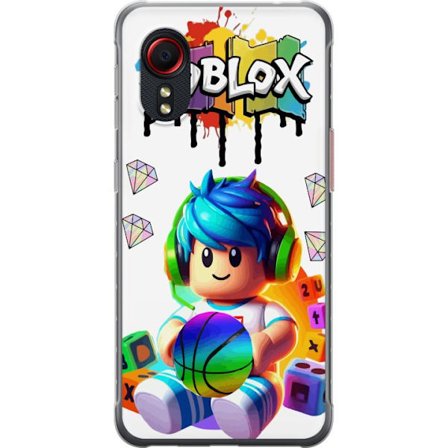 Yhteensopiva Puhelinkuori Samsung Samsung Galaxy Xcover 5 Värikäs Roblox-kuvitus pelihahmolla, leluilla ja energialla, täydellinen pelifaneille ja