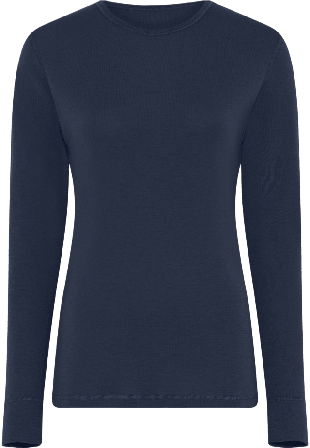 Dovre 100% Merinoull, Långärmad T-shirt, Svart Linnen Dam Blå L